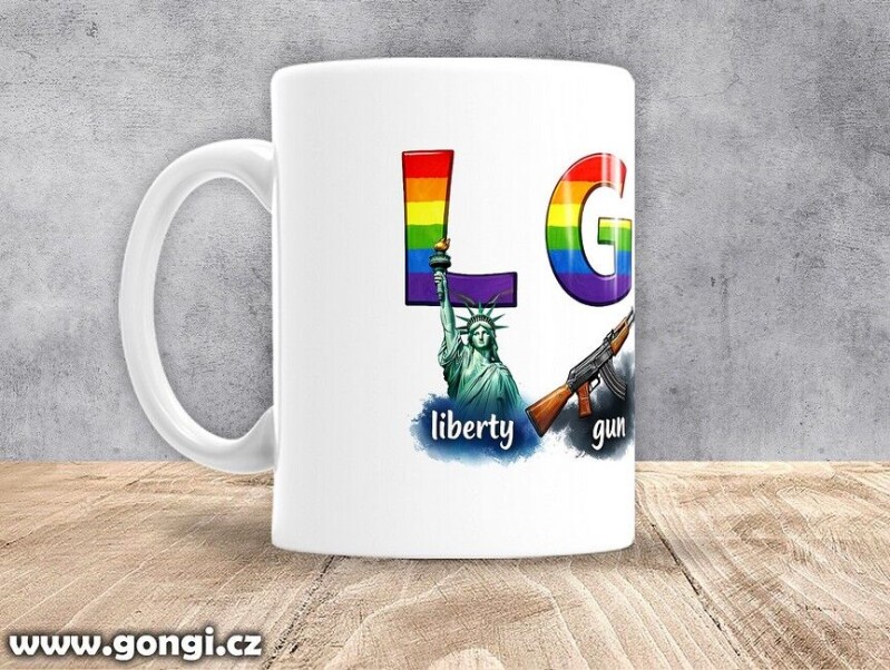 Hrnek - 0350 - LGBT - liberty gun beer tits